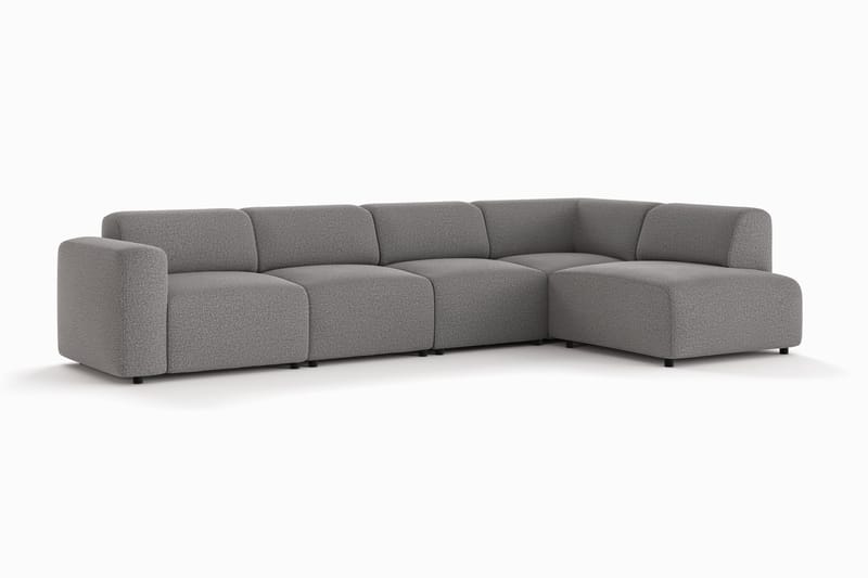 Torvasen 5-istuttava sohva oikealla divaanilla, kangas - Harmaa - Huonekalut - Sohva - Divaanisohva