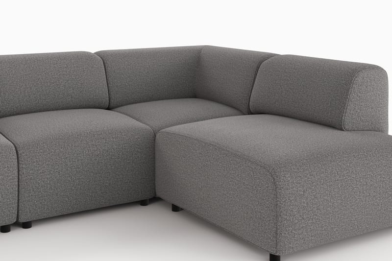 Torvasen 5-istuttava sohva oikealla divaanilla, kangas - Harmaa - Huonekalut - Sohva - Divaanisohva