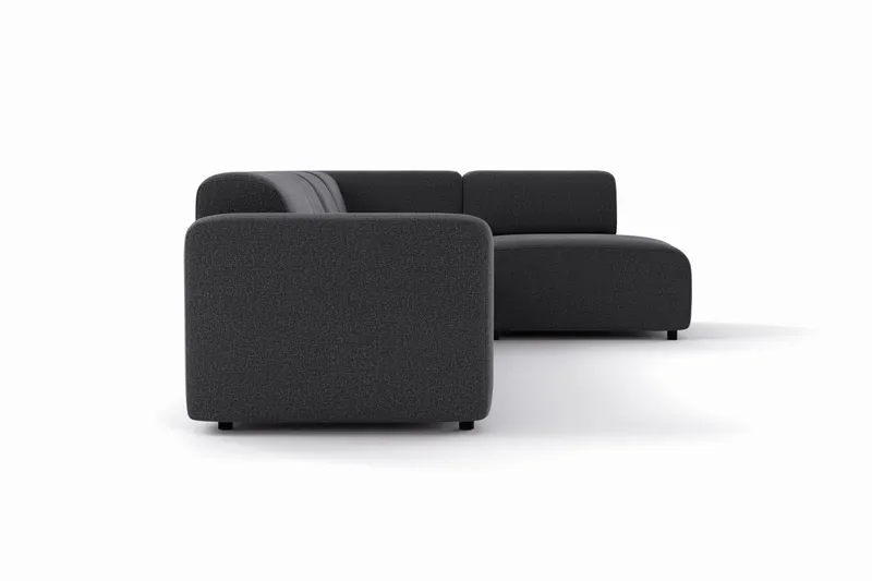 Torvasen 5-istuttava sohva oikealla divaanilla, kangas - Musta - Huonekalut - Sohva - Divaanisohva