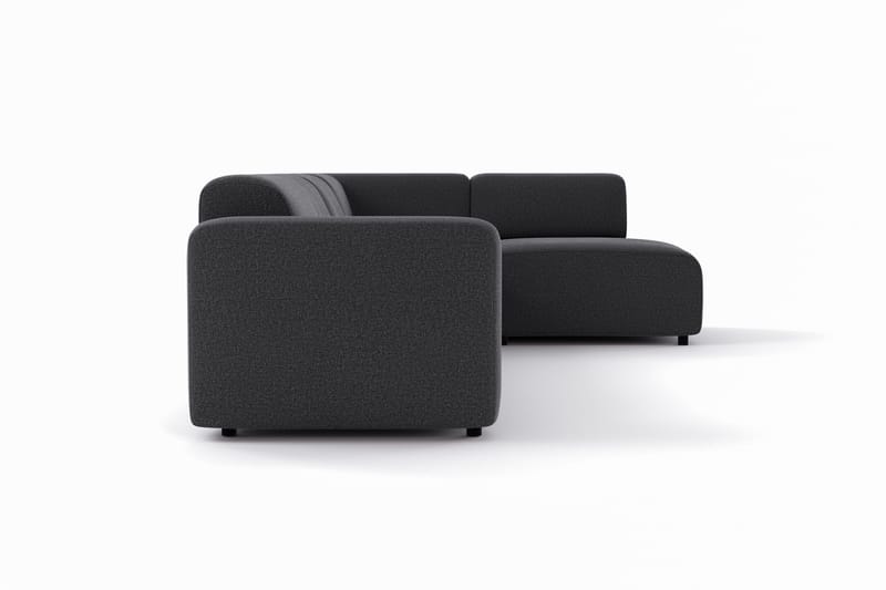 Torvasen 5-istuttava sohva oikealla divaanilla, kangas - Musta - Huonekalut - Sohva - Divaanisohva