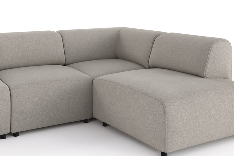 Torvasen 5-istuttava sohva oikealla divaanilla, kangas - Vaaleanharmaa - Huonekalut - Sohva - Divaanisohva
