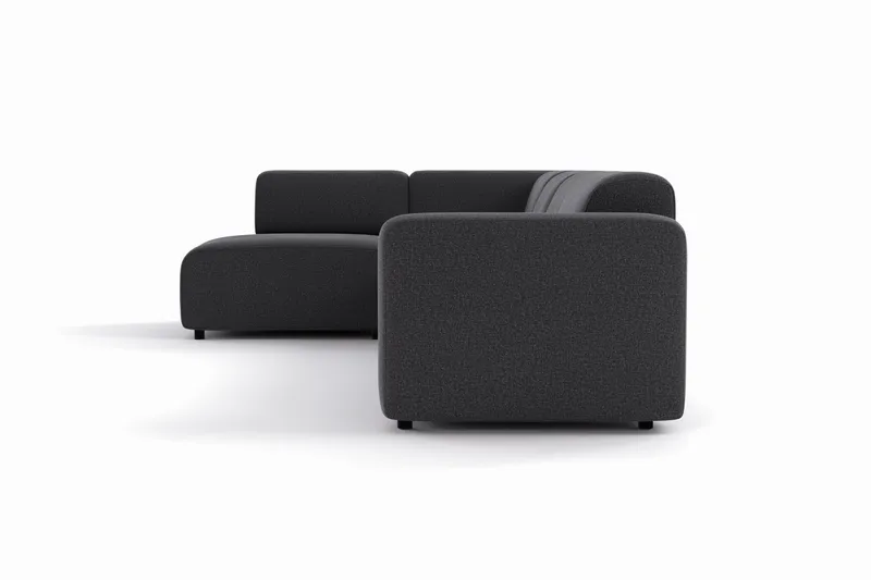 Torvasen 5-istuttava sohva vasemmalla divaanilla, kangas - Musta - Huonekalut - Sohva - Divaanisohva