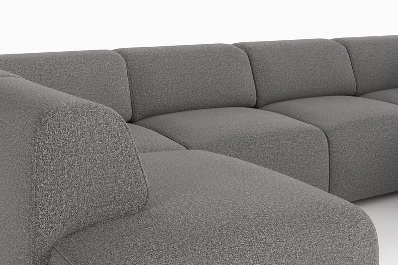 Torvasen 6-istuttava sohva tupladivaanilla, kangas - Harmaa - Huonekalut - Sohva - Divaanisohva