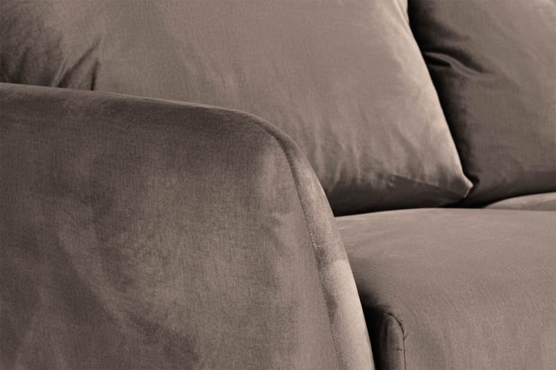 Trend 3-istuttava Samettisohva - Ruskea - Huonekalut - Sohva - 3:n istuttava sohva