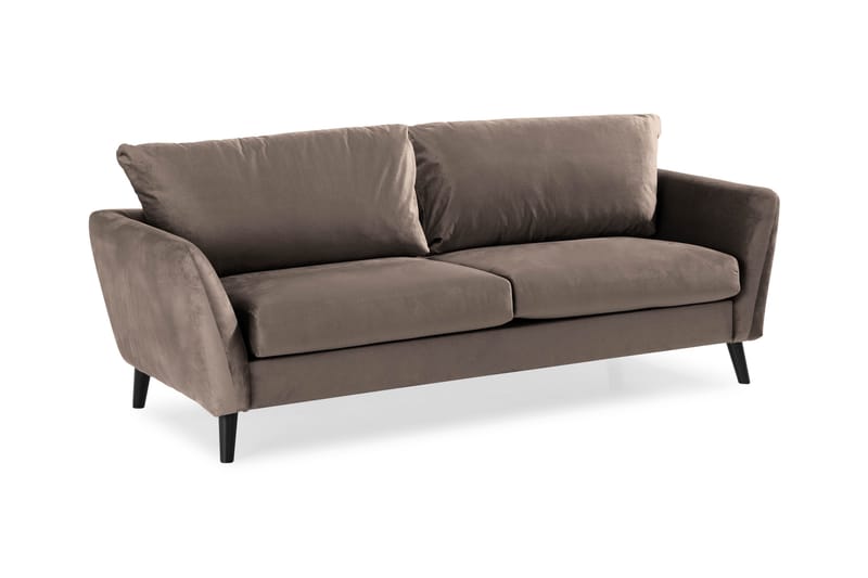 Trend 3-istuttava Samettisohva - Ruskea - Huonekalut - Sohva - 3:n istuttava sohva
