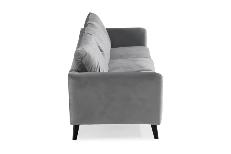 Trend 3-istuttava Samettisohva - Vaaleanharmaa - Huonekalut - Sohva - 3:n istuttava sohva