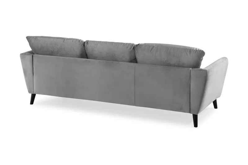 Trend 3-istuttava Samettisohva - Vaaleanharmaa - Huonekalut - Sohva - 3:n istuttava sohva