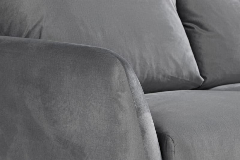 Trend 3-istuttava Samettisohva - Vaaleanharmaa - Huonekalut - Sohva - 3:n istuttava sohva