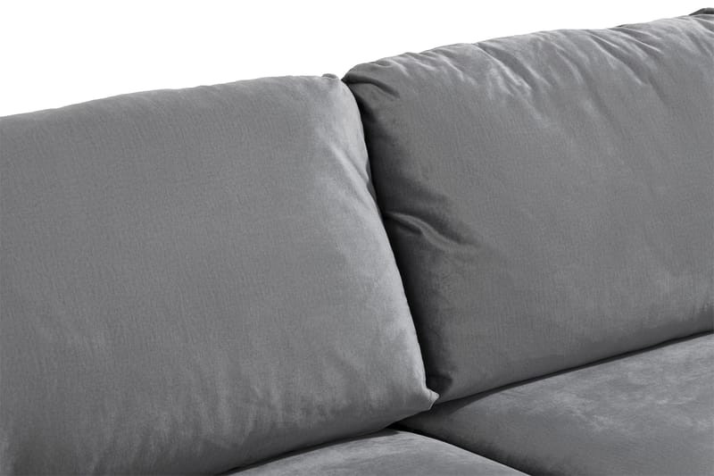 Trend 3-istuttava Samettisohva - Vaaleanharmaa - Huonekalut - Sohva - 3:n istuttava sohva