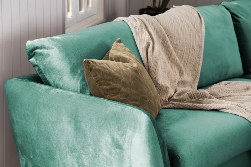 Trend 3-istuttava Samettisohva - Vihreä - Huonekalut - Sohva - 3:n istuttava sohva
