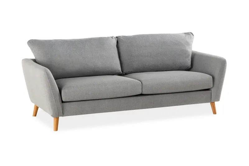 Trend 3-istuttava sohva 218 cm kaarevilla käsinojilla kangasta, Harmaa