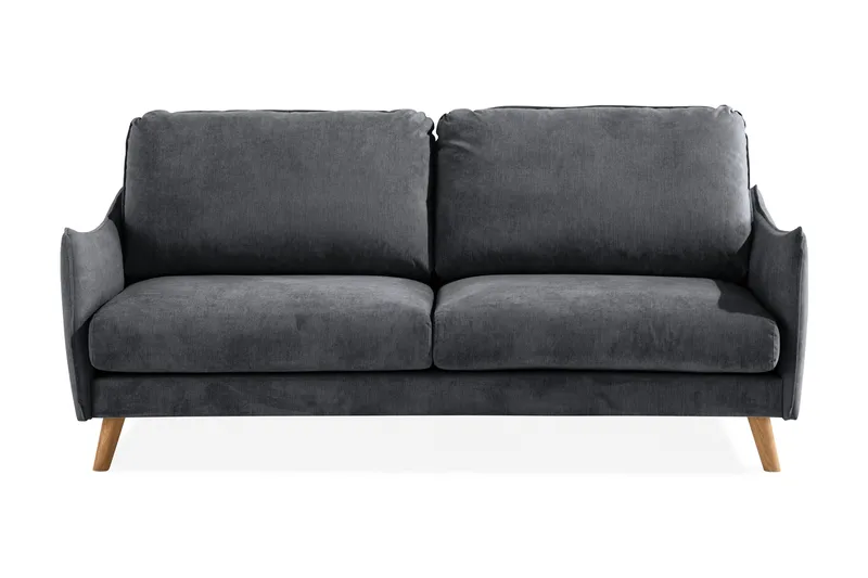 Trend Lyx 3-istuttava sohva, Tummanharmaa/Tammi