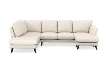 Trend Lyx 4-istuttava Oikeakätinen U-muotoinen Sohva Divaanilla ja Divaanituolilla Kankaalla - Beige - Huonekalut - Sohva - Divaanisohva