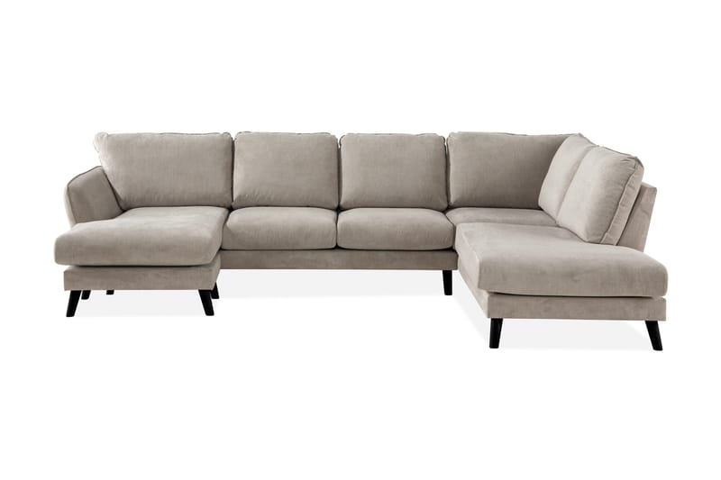Trend Lyx 4-istuttava Oikeakätinen U-muotoinen Sohva Divaanilla ja Divaanituolilla Kankaalla, Beige
