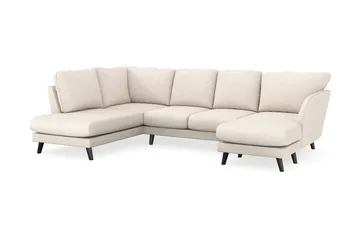 Trend Lyx 4-istuttava Oikeakätinen U-muotoinen Sohva Divaanilla ja Divaanituolilla Kankaalla - Beige - Huonekalut - Sohva - Divaanisohva