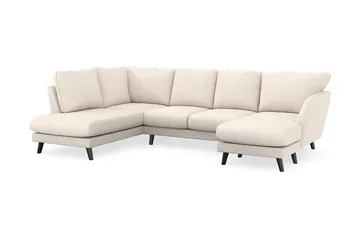 Trend Lyx 4-istuttava Oikeakätinen U-muotoinen Sohva Divaanilla ja Divaanituolilla Manchester-kankaalla - Beige - Huonekalut - Sohva - Divaanisohva