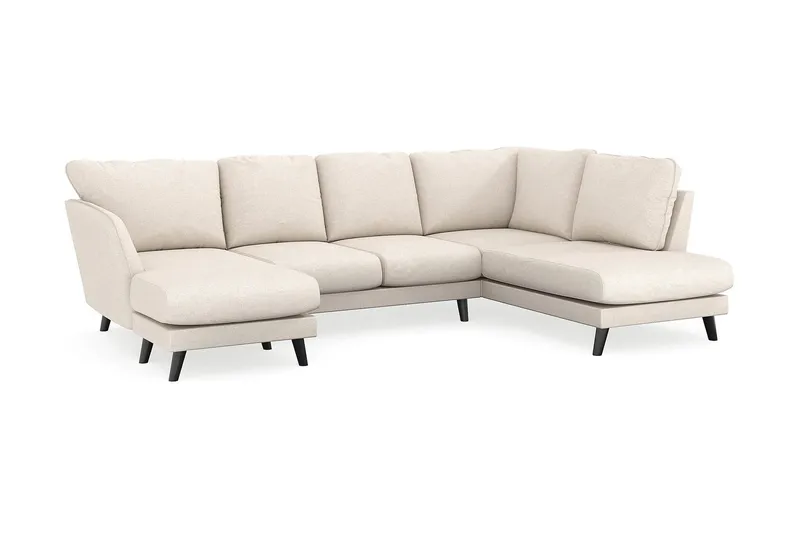 Trend Lyx 4-istuttava Vasenkätinen U-muotoinen Sohva Divaanilla ja Divaanituolilla Kankaalla - Beige - Huonekalut - Sohva - Divaanisohva
