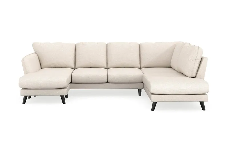 Trend Lyx 4-istuttava Vasenkätinen U-muotoinen Sohva Divaanilla ja Divaanituolilla Kankaalla, Beige