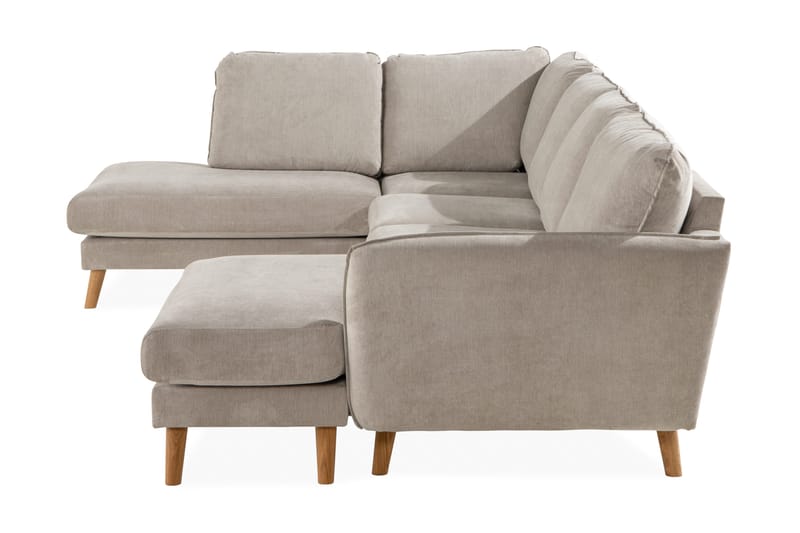 Trend Lyx 4-istuttava Vasenkätinen U-muotoinen Sohva Divaanilla ja Divaanituolilla Kankaalla - Beige - Huonekalut - Sohva - Divaanisohva