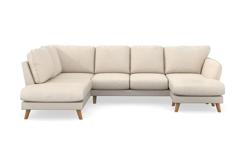 Trend Lyx 4-istuttava Vasenkätinen U-muotoinen Sohva Divaanilla ja Divaanituolilla Manchester-kankaalla, Beige