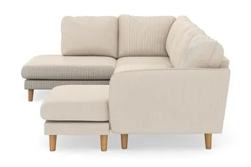 Trend Lyx 4-istuttava Vasenkätinen U-muotoinen Sohva Divaanilla ja Divaanituolilla Manchester-kankaalla - Beige - Huonekalut - Sohva - Divaanisohva