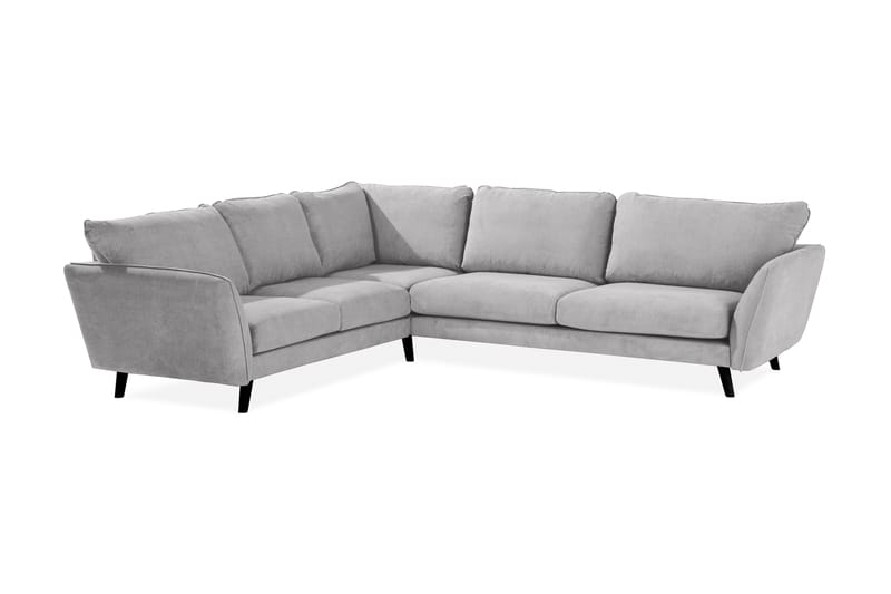 Trend Lyx 6-istuttava Käännettävä L-muotoinen Kulmasohva Kankaalla, Vaaleanharmaa