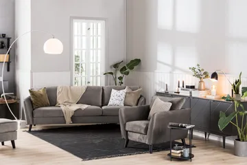 Trend Sohvaryhmä 3-istuttava + 2-istuttava Sohva + Nojatuoli + Rahi Sametilla - Ruskea - Huonekalut - Sohva - Sohvaryhmä