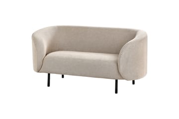 Tuka 2-istuttava sohva kangasta metallijaloilla - Beige|Harmaa|Musta - Huonekalut - Sohva - 2:n istuttava sohva