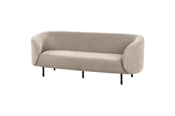Tuka 3-istuttava sohva pyöristetyillä käsinojilla bouclé-kangasta - Beige|Harmaa|Musta - Huonekalut - Sohva - 3:n istuttava sohva