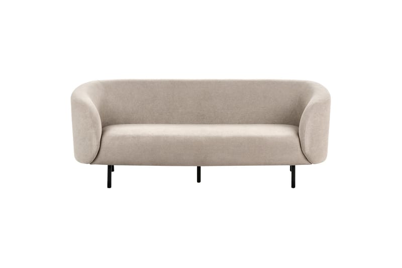 Tuka 3-istuttava sohva pyöristetyillä käsinojilla bouclé-kangasta, Beige|Harmaa|Musta