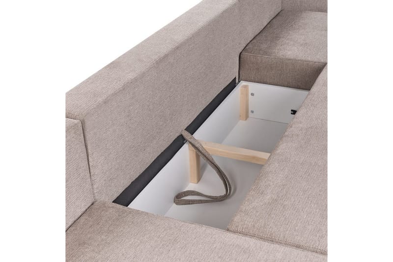 U-formad soffa Beliani Vatne Beige/svart Brown||Black - Huonekalut - Sohva - Sohvaryhmä