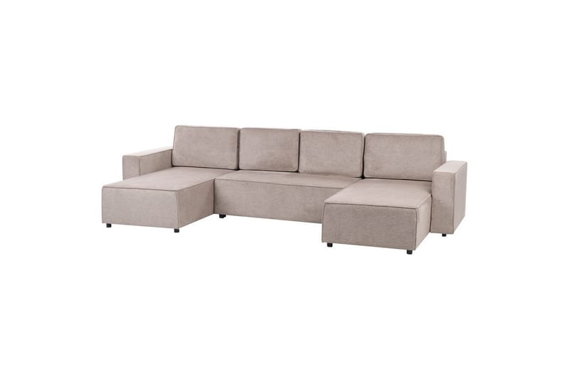 U-formad soffa Beliani Vatne Beige/svart Brown||Black - Huonekalut - Sohva - Sohvaryhmä