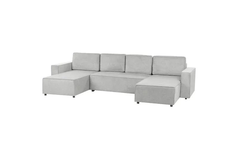 U-formad soffa Beliani Vatne Beige/svart Grey||Black - Huonekalut - Sohva - Sohvaryhmä
