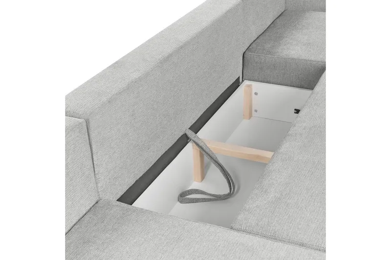 U-formad soffa Beliani Vatne Beige/svart Grey||Black - Huonekalut - Sohva - Sohvaryhmä