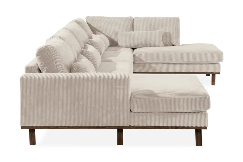 Copenhagen 5-istuttava Oikeakätinen U-muotoinen Large Sohva Divaanilla ja Divaanituolilla Manchester-kankaalla - Beige - Huonekalut - Sohva - U-Sohva