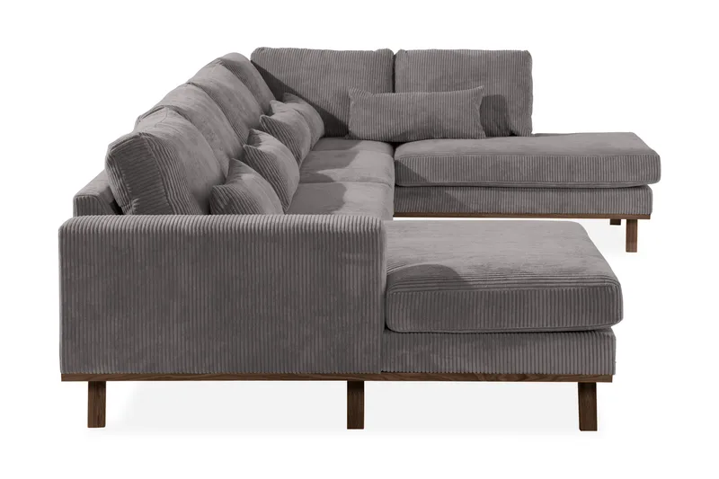 Copenhagen 5-istuttava Oikeakätinen U-muotoinen Large Sohva Divaanilla ja Divaanituolilla Manchester-kankaalla - Tummanharmaa - Huonekalut - Sohva - U-Sohva