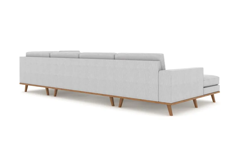 Copenhagen 5-istuttava Oikeakätinen U-muotoinen Sohva Divaanilla ja Divaanituolilla Kankaalla - Harmaa - Huonekalut - Sohva - U-Sohva