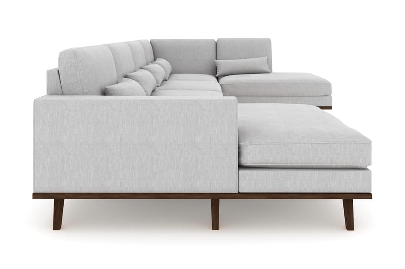 Copenhagen 5-istuttava Oikeakätinen U-muotoinen Sohva Divaanilla ja Divaanituolilla Kankaalla - Harmaa - Huonekalut - Sohva - U-Sohva