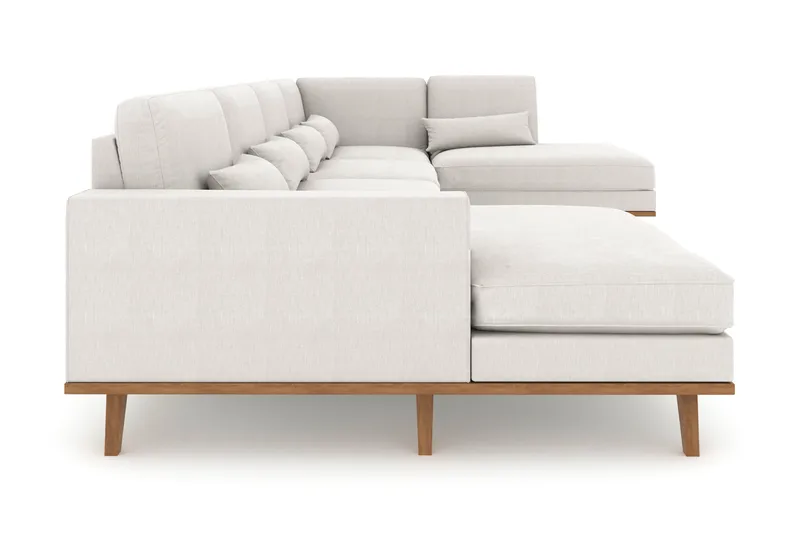 Copenhagen 5-istuttava Oikeakätinen U-muotoinen Sohva Divaanilla ja Divaanituolilla Kankaalla - Vaaleanharmaa - Huonekalut - Sohva - U-Sohva