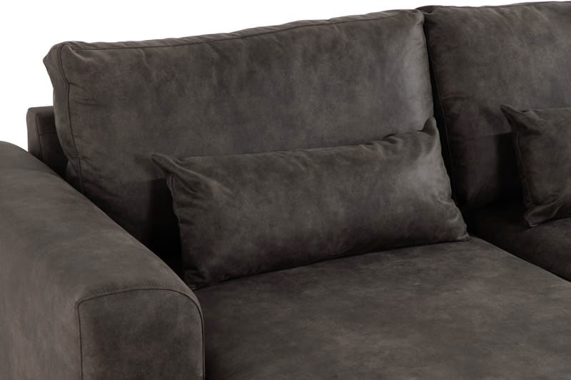 Copenhagen 5-istuttava Oikeakätinen U-muotoinen Sohva Divaanilla ja Divaanituolilla Keinonahkalla - Tummanharmaa - Huonekalut - Sohva - U-Sohva