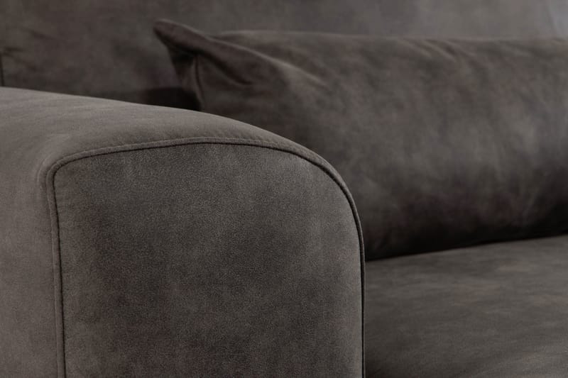 Copenhagen 5-istuttava Oikeakätinen U-muotoinen Sohva Divaanilla ja Divaanituolilla Keinonahkalla - Tummanharmaa - Huonekalut - Sohva - U-Sohva