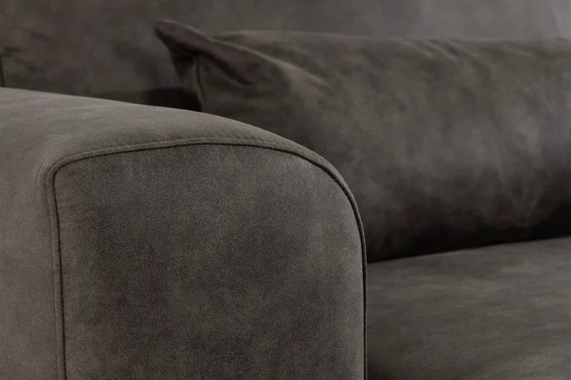 Copenhagen 5-istuttava Oikeakätinen U-muotoinen Sohva Divaanilla ja Divaanituolilla Keinonahkalla - Tummanharmaa - Huonekalut - Sohva - U-Sohva