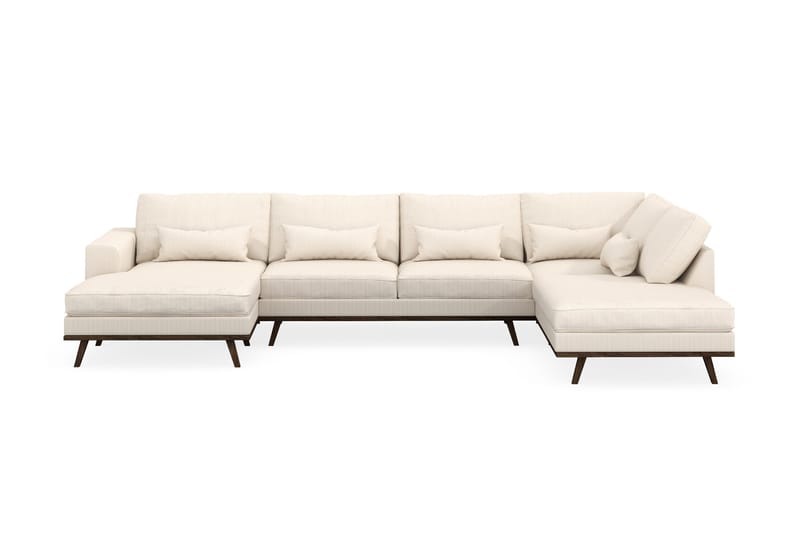 Copenhagen 5-istuttava Oikeakätinen U-muotoinen Sohva Divaanilla ja Divaanituolilla Manchester-kankaalla - Beige - Huonekalut - Sohva - U-Sohva