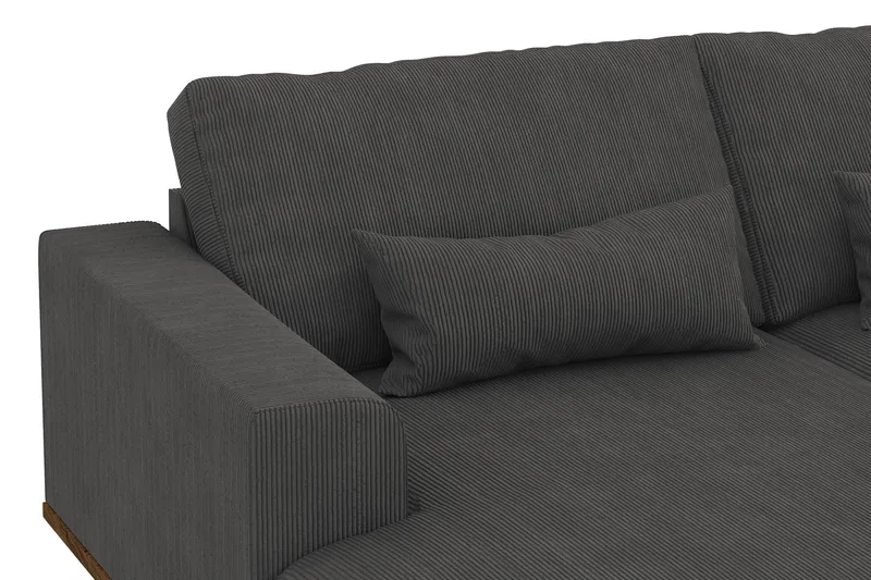 Copenhagen 5-istuttava Oikeakätinen U-muotoinen Sohva Divaanilla ja Divaanituolilla Manchester-kankaalla - Tummanharmaa - Huonekalut - Sohva - U-Sohva