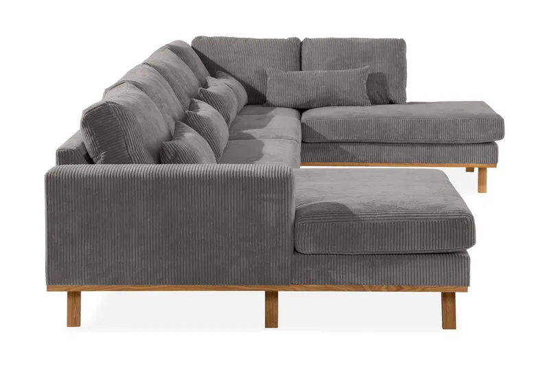 Copenhagen 5-istuttava Oikeakätinen U-muotoinen Sohva Divaanilla ja Divaanituolilla Manchester-kankaalla - Tummanharmaa - Huonekalut - Sohva - U-Sohva