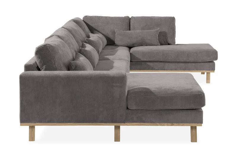 Copenhagen 5-istuttava Oikeakätinen U-muotoinen Sohva Divaanilla ja Divaanituolilla Manchester-kankaalla - Tummanharmaa - Huonekalut - Sohva - U-Sohva