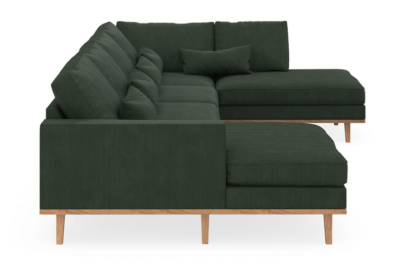 Copenhagen 5-istuttava Oikeakätinen U-muotoinen Sohva Divaanilla ja Divaanituolilla Manchester-kankaalla - Tummanvihreä - Huonekalut - Sohva - U-Sohva