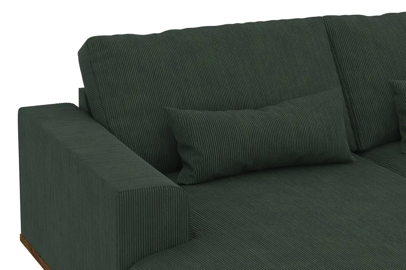 Copenhagen 5-istuttava Oikeakätinen U-muotoinen Sohva Divaanilla ja Divaanituolilla Manchester-kankaalla - Tummanvihreä - Huonekalut - Sohva - U-Sohva