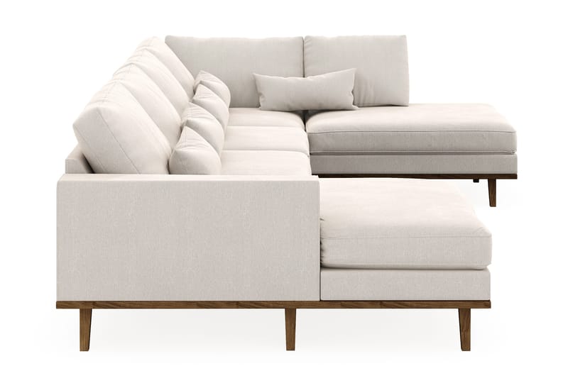 Copenhagen 5-istuttava Oikeakätinen U-muotoinen Sohva Divaanilla ja Divaanituolilla Sametilla - Kermanvalkoinen - Huonekalut - Sohva - U-Sohva