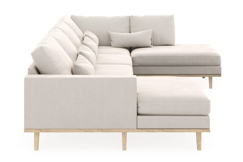 Copenhagen 5-istuttava Oikeakätinen U-muotoinen Sohva Divaanilla ja Divaanituolilla Sametilla - Kermanvalkoinen - Huonekalut - Sohva - U-Sohva